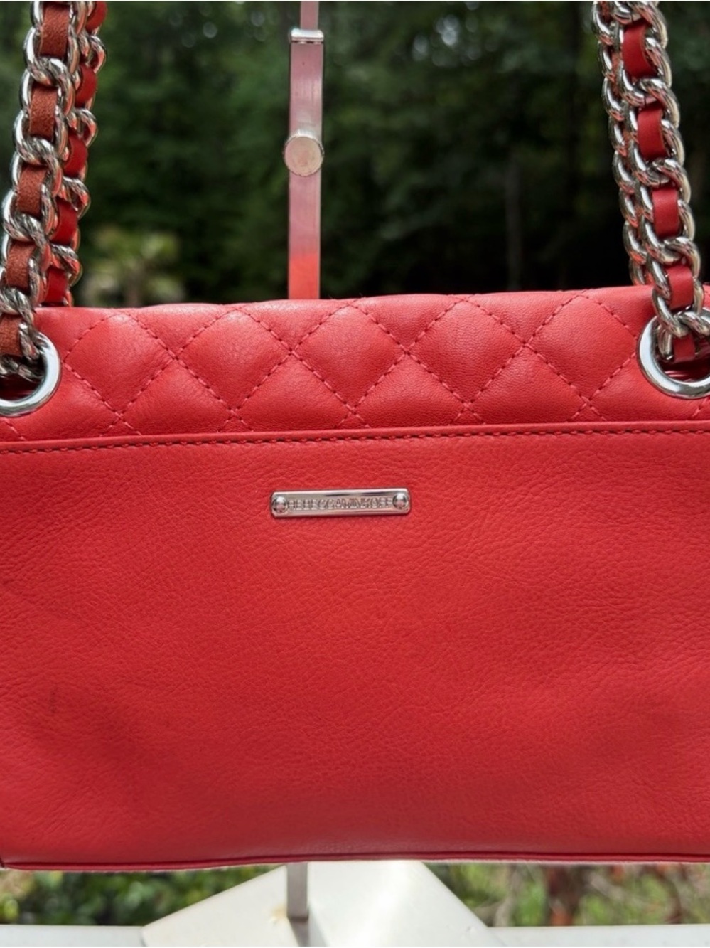 Rebecca Minkoff Quilted Coral-Red Chain Crossbody - Picture 2 of 13